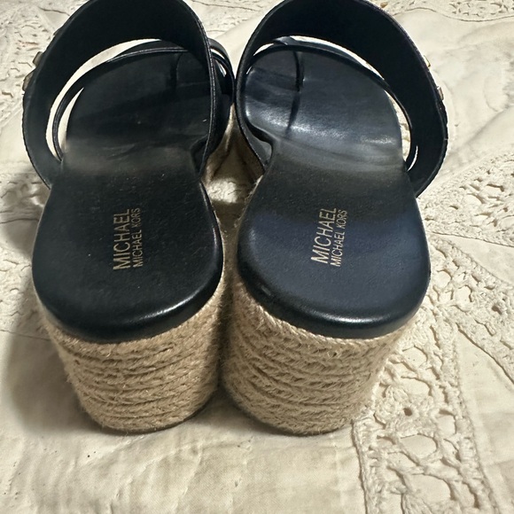 Michael Kors Black Platform Sandals - Picture 1 of 3